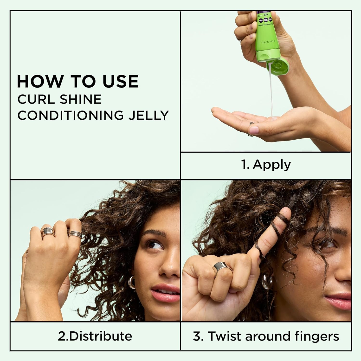Curl Shine Conditioning Hair Gel, Frizz Control for Curly, Wavy, and Coily Hair, Extra Strong Hold for up to 48 Hrs of Bouncy, Moisturized Curls, 5.1 Fl Oz (Packaging May Vary)